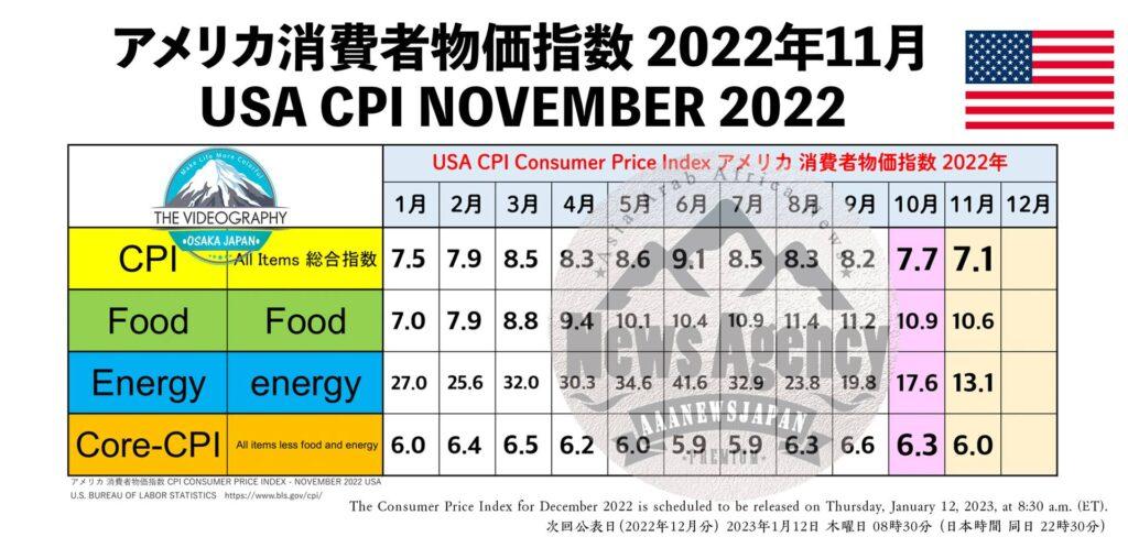 アメリカ消費者物価指数 2022年 物価上昇 沈静化の兆し